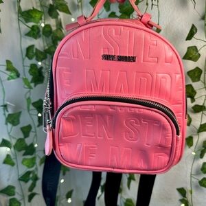 Steve Madden Vibrant Pink Embossed Backpack